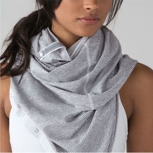 Lululemon Vinyasa Scarf Rulu Tonka Stripe Heathered Slate White